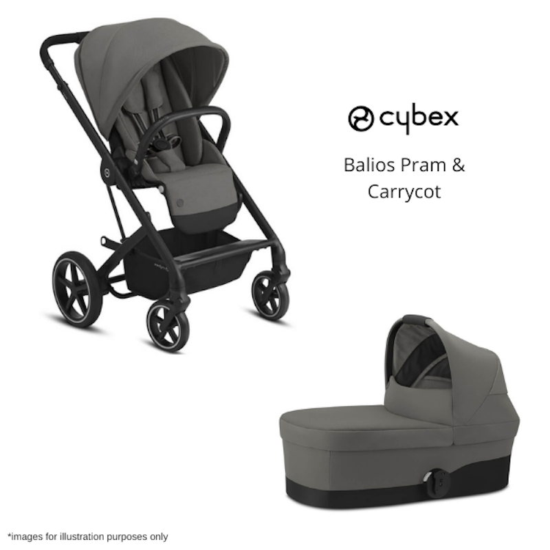 Cybex Balios S Lux Full Size Stroller + Cot S Bassinet Bundle - River Blue
